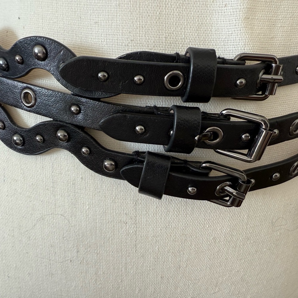 BCBG Black Belt with Silver Accents